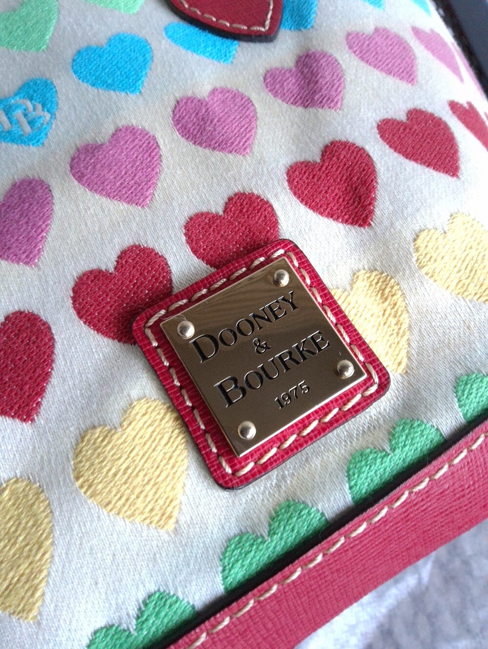 Dooney & Bourke Vintage Multicolor Heart Print Crossbody & Wristlet - Picture 15 of 16